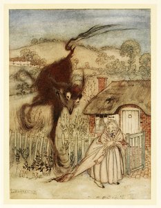 Nou! ze grinnikte, ik heb geluk!, uit Engelse sprookjes, pub. 1922 door Arthur Rackham