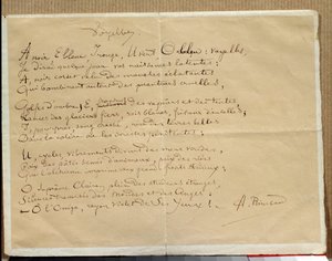 Manuscript van het gedicht van Arthur Rimbaud: De Klinkers