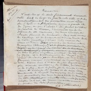 Manuscript van het gedicht 
