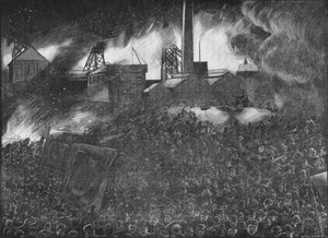 Featherstone rellen: de soldaten schieten op de mensen, 1893 door Arthur Salmon