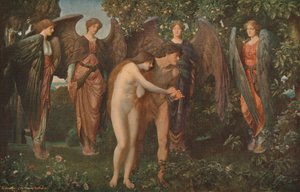 De Verdrijving van Adam en Eva uit Eden, 1897, ca. 1930 door Arthur Trevethin Nowell