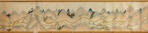 16.000. geleverd. Georiënteerd met het noorden naar rechts. Reliëf picturaal weergegeven. Vogelvlucht. Beslaat Wei-rivier in Baoji Xian, Shanxi Sheng tot Shu Dao in Shanxi-Sichuan grens. Toont nederzettingen, rustplaatsen, stations, herbergen, tempels, ber