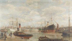 Een Glimp in 1920 van de Royal Edward Dock, Avonmouth door Arthur Wilde Parsons