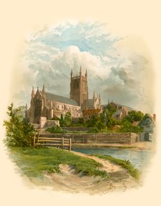 Kathedraal van Worcester, Noordoost door Arthur Wilde Parsons