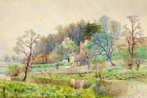 Een Bosboerderij, Horsham, Sussex, c.1880-1900 door Arthur Willett