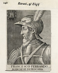 AVALOS, Fernando Francisco (1490-1546). Spaanse generaal. Houtsnede. SPANJE. MADRID (AUTONOME GEMEENSCHAP). Madrid. Nationale Bibliotheek