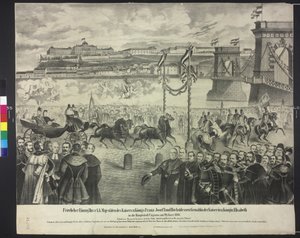 Aankomst van het keizerlijk paar bij de hofopslag in Boedapest op 29 januari 1866