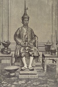 Chulalongkorn of Rama V (1853-1910). Vijfde monarch van Siam onder het Huis van Chakri. Gravure. Privécollectie door Artist Unknown