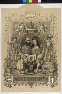 Herdenkingspapier voor het zilveren huwelijk van het keizerlijke paar 1879 door Artist Unknown