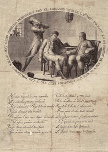 FERDINAND VII van Spanje (1784-1833). Koning van Spanje (1808-1833). Gevangenschap van Fernando VII in Frankrijk. Ets. SPANJE. ANDALUSIË. CADIZ. San Fernando. Gemeentelijk Historisch Museum door Artist Unknown