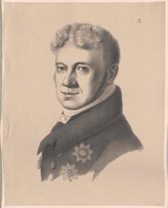 Grigori Aleksandrovitsj baron von Stroganov (druk) door Artist Unknown
