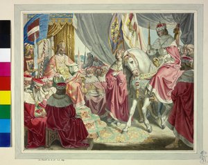 Koning Rudolf I von Habsburg door Artist Unknown