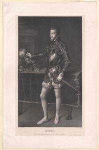 Koning van Spanje Philipp II door Artist Unknown
