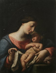 Madonna en kind (olieverf op doek)