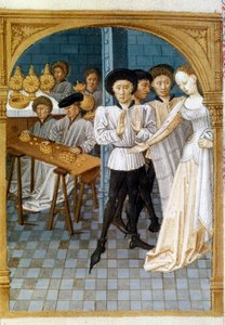 Manager en gierig: een man weigert geld te geven (miniatuur) door Artist Unknown