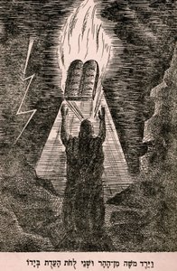 Mozes neerdalend van de berg Sinaï (print)