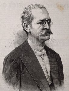 Ricardo Palma (1833-1919). Peruviaanse auteur, geleerde, bibliothecaris en politicus. Gravure. door Artist Unknown
