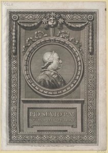 Paus Pius VI (prent) door Artist Unknown