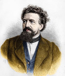 Portret van Hermann von Lingg . door Artist Unknown