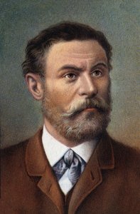 Portret van Otto Lilienthal, Duits ingenieur (chromo) door Artist Unknown