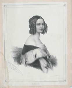 Prinses van Baden Marie (afdruk) door Artist Unknown