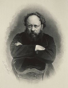 Proudhon, Pierre-Joseph (1809-1865). Franse socialistische theoreticus en econoom. Lithografie door Artist Unknown