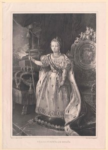 Koningin van Spanje Isabella II door Artist Unknown