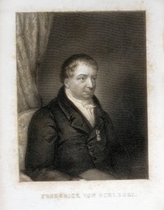 Friedrich von Schlegel (1772-1829). Duitse dichter, criticus en geleerde. Kritische leider van de Duitse Romantiek. Gravure. door Artist Unknown