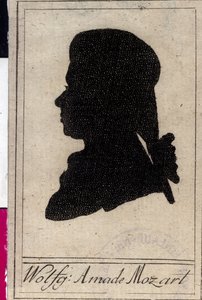Silhouet van Wolfgang Amadeus Mozart door Artist Unknown