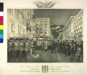 Plechtige ontvangst van aartshertog Karl Ludwig op 20 oktober 1855 in Trento door Artist Unknown