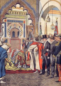 De president van de Franse Republiek, Emile Loubet bezoekt de moskee van Sidi Bou Medine, Tlemcen, Algerije door Artist Unknown