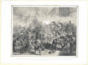 De aanval op de Jaegerzeil-barricade door het k.k. leger in oktober 1848