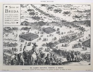 Het Spaanse veld voor Breda: directe reproductie van het zesde fragment van de gravure van Callot 