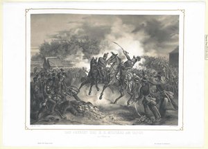 Het gevecht van de k.k. militaire officieren bij Tabor op 6 oktober 1848 door Artist Unknown