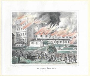 De brandstichter van de Odeon in Wenen op 28 oktober 1848 door Artist Unknown