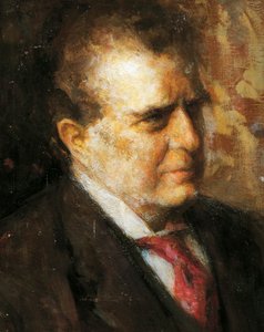 Portret van Pietro Mascagni door Arturo Rietti