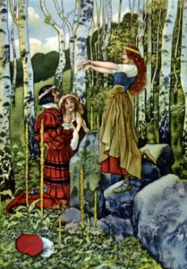 Zoals u wilt, Het schijnhuwelijk van Orlando en Rosalind, ca. 1880 door Artus Scheiner