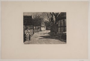Een dorpsstraat door Arvid Aae