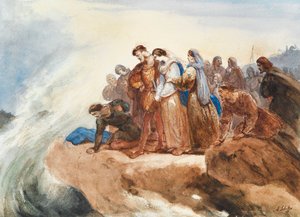 Illustratie voor de ballade Der Taucher De duiker door Friedrich Schiller
