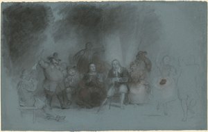 Studie voor "Dans op de batterij in aanwezigheid van Peter Stuyvesant" door Asher Brown Durand