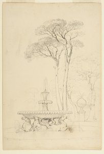 Uitzicht op de Hippocampus-fontein -Fontana de