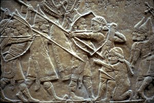 Ashurbanipal in de Slag bij Til-Tuba, 650-620 v.Chr.