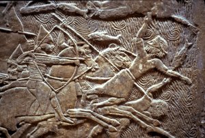 Ashurbanipal bij de Slag om Til-Tuba, 650-620 v.Chr.
