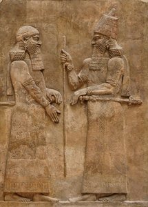 Sargon II en dignitaris (reliëf uit het paleis van koning Sargon)