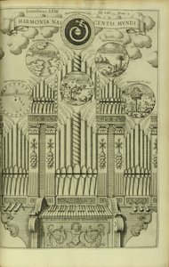 De harmonie van de geboorte van de wereld uit Musurgia Universalis door Athanasius Kircher