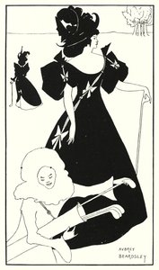 Ontwerp voor een golfkaart (gravure) door Aubrey (after) Beardsley