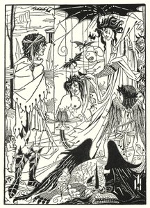 Dromen (gravure) door Aubrey (after) Beardsley