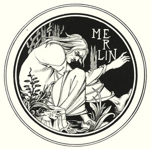 Merlijn (gravure) door Aubrey (after) Beardsley