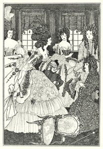 De Slag van de Beaux en de Belles (gravure) door Aubrey (after) Beardsley