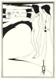 De vrouw in de maan (gravure) door Aubrey (after) Beardsley